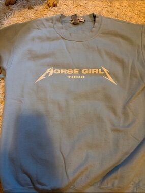 TKEQ Horse Girl Tour womens Light Blue Crewneck Sweatshirt